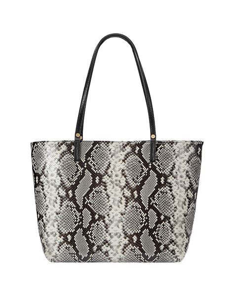 snake print tote bag